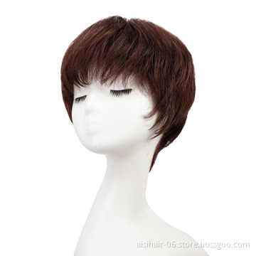 Cheap Vendors 100%  Brazilian Full Cosplay Pixie Cut Styles Human Hair Natural Whole Short Wigs